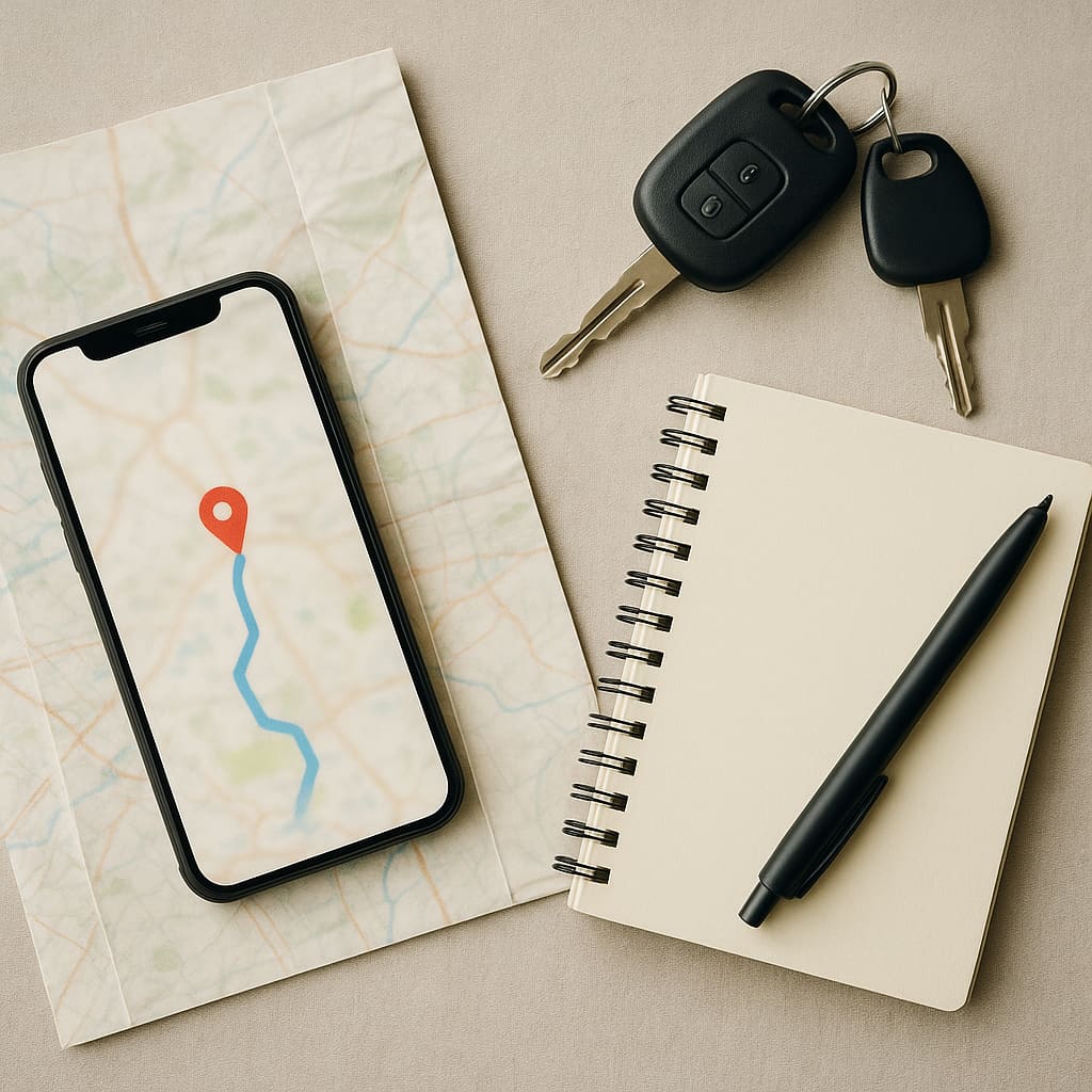 Reiseplanung Flatlay